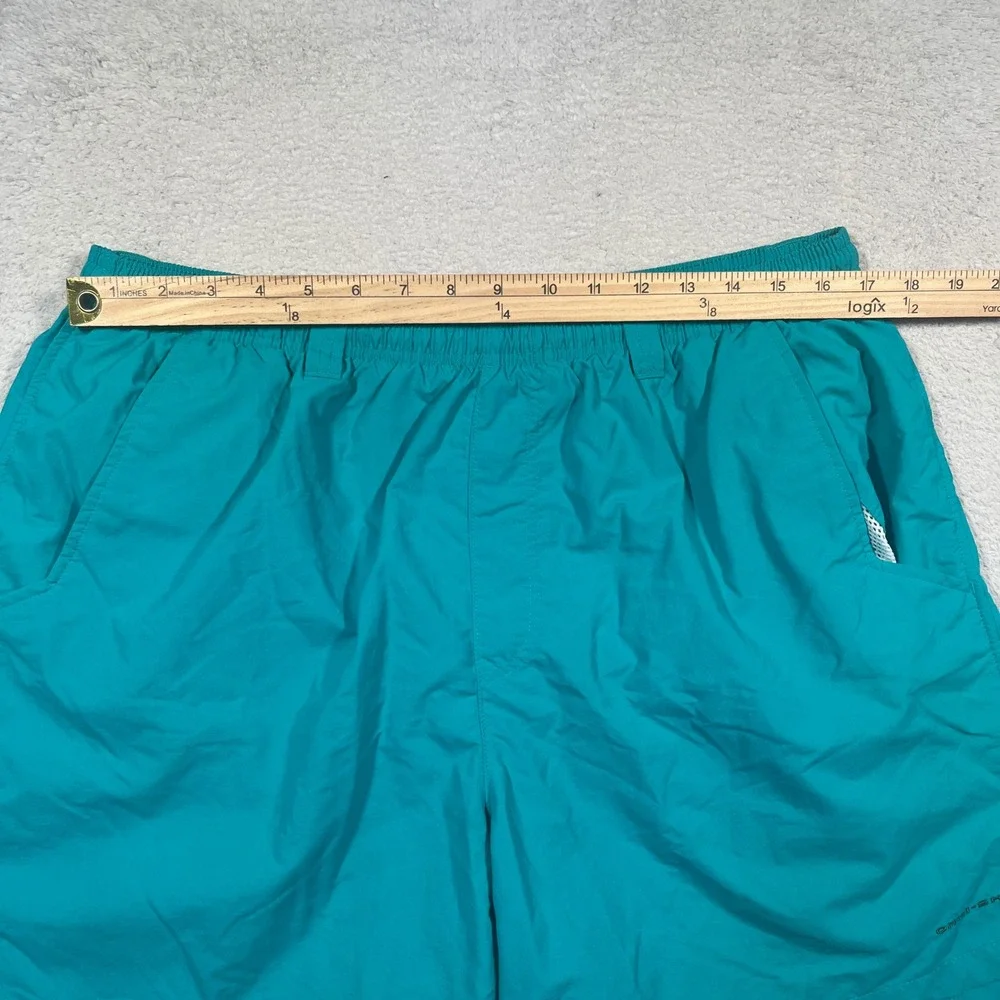 Columbia PFG Fishing Shorts Omni-Shade‎ Quick Dry Teal Blue Mens Size L x 6